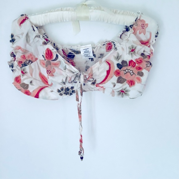 Top & skirt set cream & mauve floral 
Refashioned   size M. - Picture 3 of 7